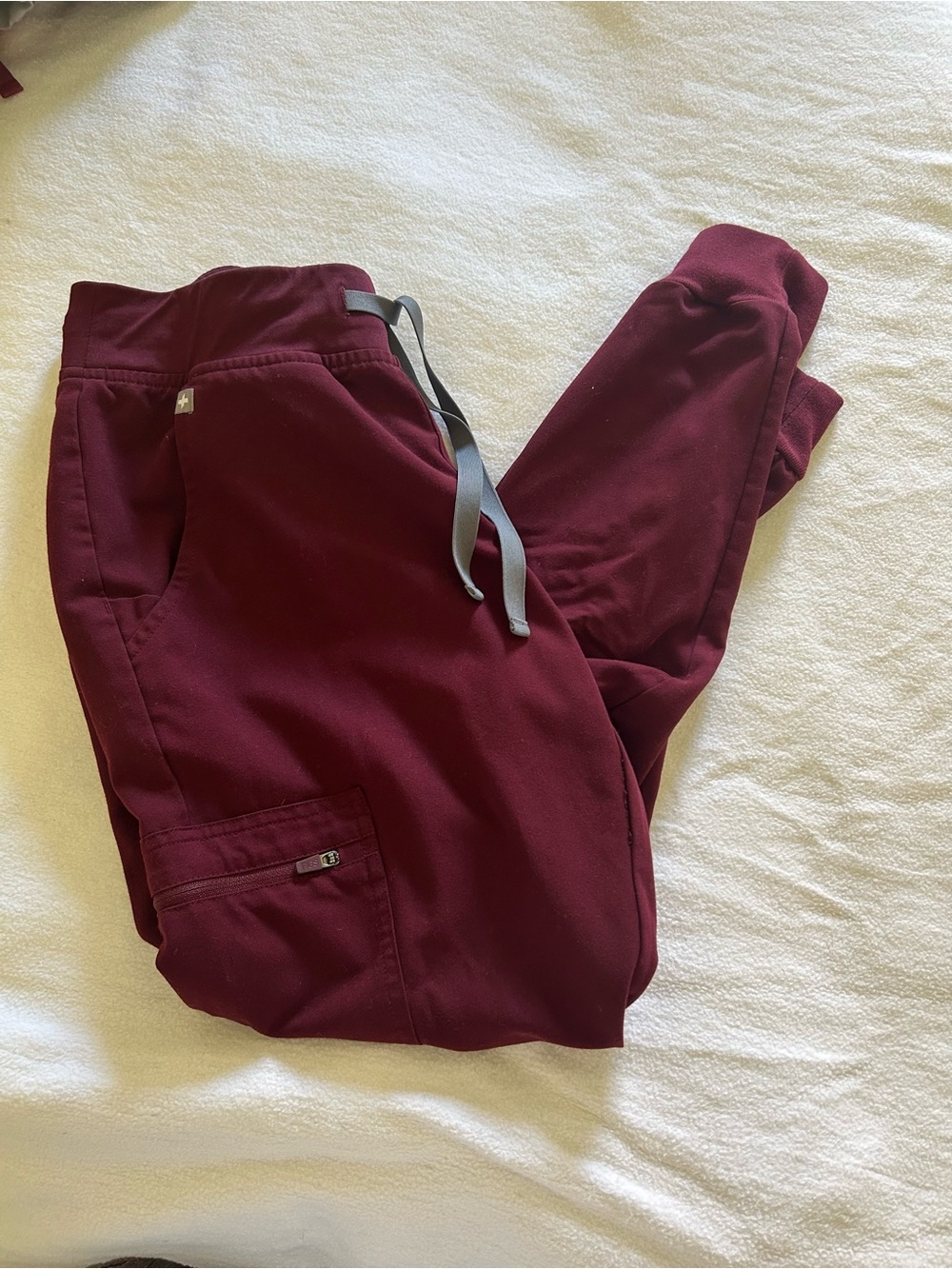 FIGS burgundy Zamora joggers- Small